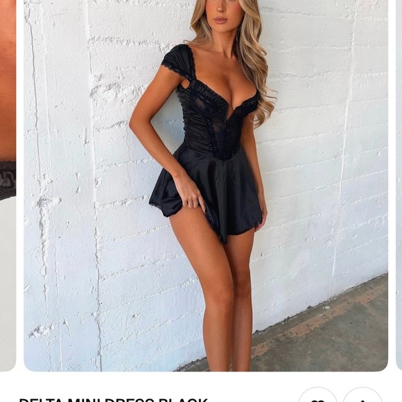 Black lace up corset mini dresss - Picture 5 of 11